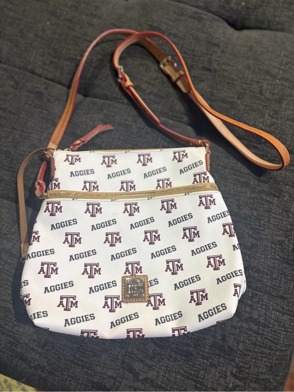 Dooney & Bourke Texas A&M Aggies White Logo Crossbody Bag